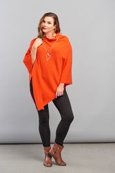 Belle Love Italy Ribbed Asymmetric Poncho