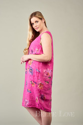 Buy Pink Printed Noemi Linen Dress Online